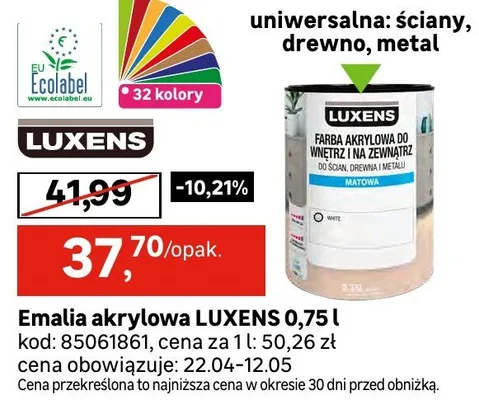 Emalia akrylowa LUXENS 0,75l promocja w Leroy Merlin