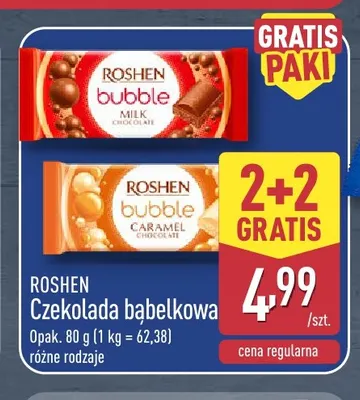 Czekolada bąbelkowa mleczna Roshen promocja w Aldi