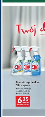Płyn do mycia okien Clin spray promocja w Makro