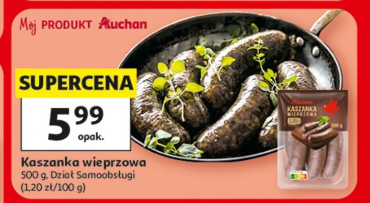 Kaszanka wieprzowa promocja w Auchan