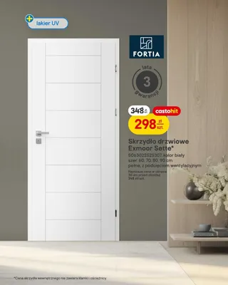 Skrzydło drzwiowe Exmoor Sette z podcięciem wentylacyjnym kolor biały szer. 70cm promocja w Castorama