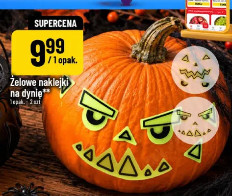 Żelowe naklejki na dynię 2-pak promocja w POLOmarket