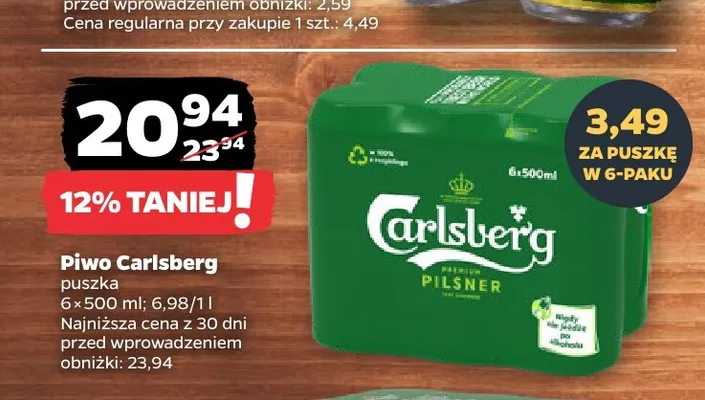Piwo Carlsberg 6-pak promocja w Netto