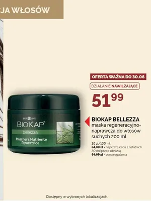 Maska regeneracyjno-naprawcza do włosów suchych BIOKAP BELLEZZA promocja w Super-Pharm