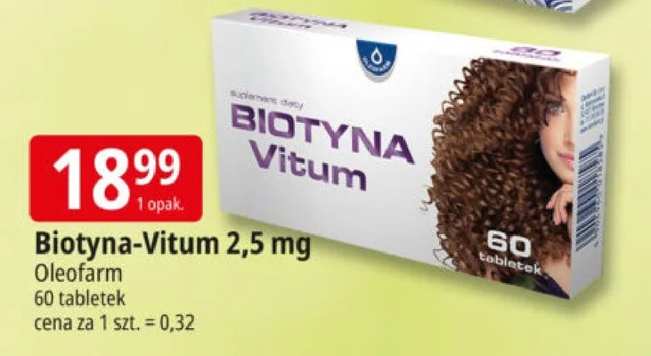 Biotyna-Vitum 2,5mg Oleofarm promocja w Leclerc