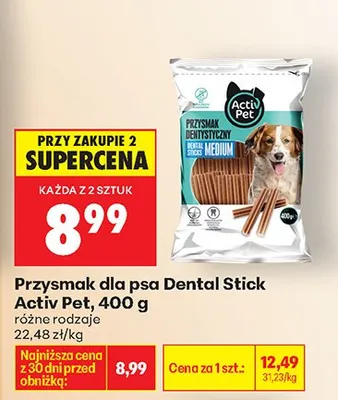 Przysmak dla psa Dental Stick, różne rodzaje promocja w Biedronka
