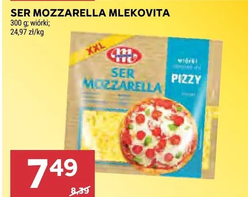 Ser Mozzarella wiórki Mlekovita XXL promocja w Stokrotka