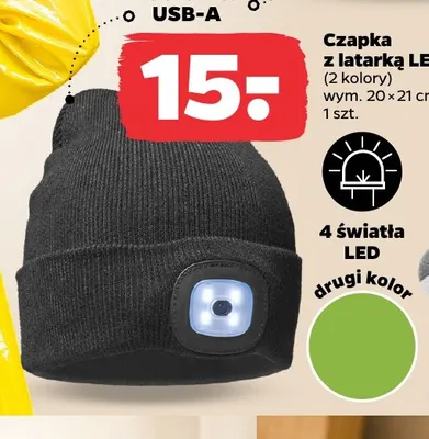 Czapka z latarką LED promocja w Netto