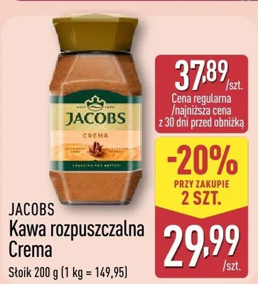 Kawa rozpuszczalna JACOBS Crema promocja w Aldi