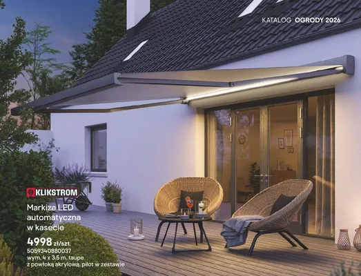 Markiza LED automatyczna w kasecie promocja w Castorama