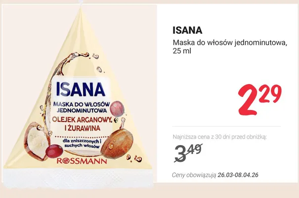 Maska do włosów jednominutowa promocja w Rossmann