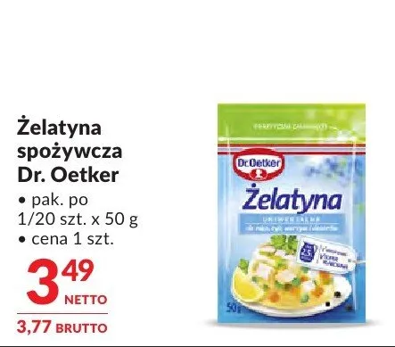 Żelatyna spożywcza Dr. Oetker promocja w Makro