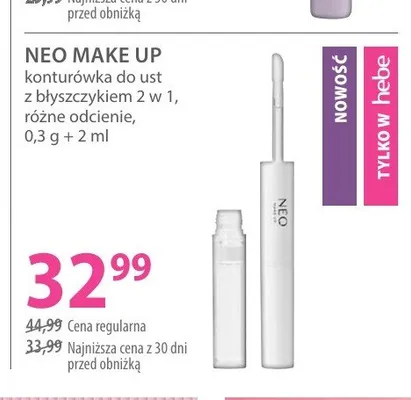 Konturówka do ust z błyszczykiem Neo Make Up 2 w 1 promocja w Hebe