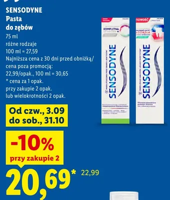 Pasta do zębów Sensodyne Kompletna Ochrona+ promocja w Lidl