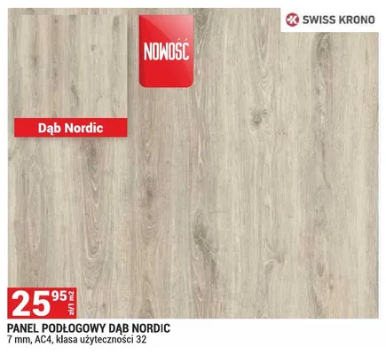 Panel podłogowy Dąb Nordic 7mm AC4 klasa użyteczności 32 promocja w Merkury Market