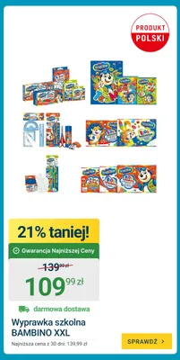 Wyprawka szkolna Bambino XXL promocja w ERLI