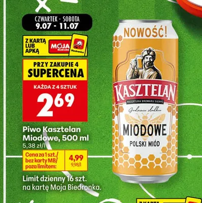 Piwo Kasztelan Miodowe promocja w Biedronka