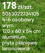 Płyta pilśniowa laminowana aluminium 4-6 osobowy wym. 120 x 54 cm promocja w Castorama