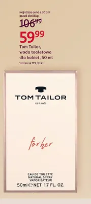 Woda toaletowa dla kobiet Tom Tailor promocja w Rossmann