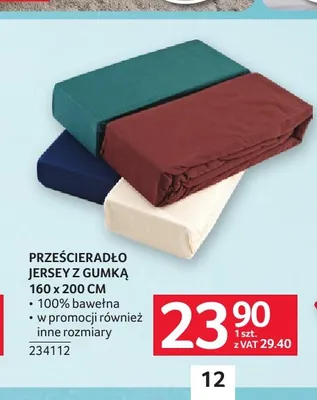 Prześcieradło Jersey z gumką 160x200 cm promocja w Selgros