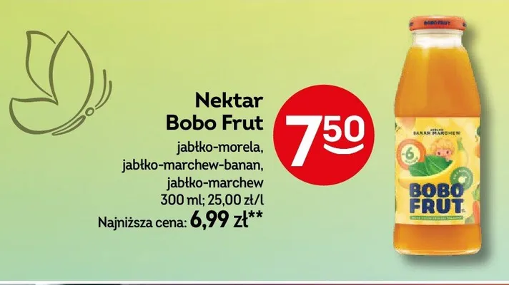 Nektar Bobo Frut jabłko-marchew promocja w Żabka