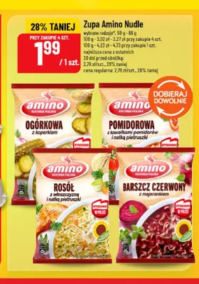 Zupa Amino Nudle Barszcz Czerwony z majerankiem promocja w POLOmarket