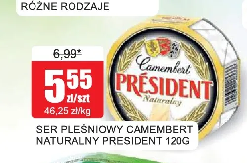 Ser pleśniowy Camembert naturalny President promocja w Bingo