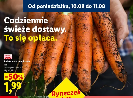 Marchew luzem Ryneczek Lidla polska promocja w Lidl