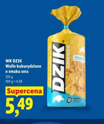 Wafle kukurydziane o smaku sera WK DZIK promocja w Lidl