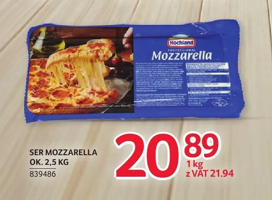 Ser mozzarella Hochland promocja w Selgros