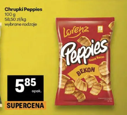 Chrupki Peppies Bekon promocja w Delikatesy Centrum