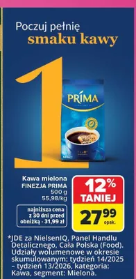 Kawa mielona Prima Finezja promocja w Carrefour