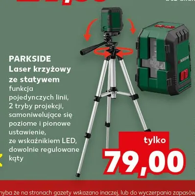 Laser krzyżowy ze statywem Parkside promocja w Kaufland