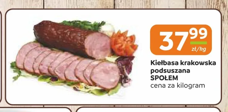 Kiełbasa krakowska podsuszana Społem promocja w Społem Częstochowa
