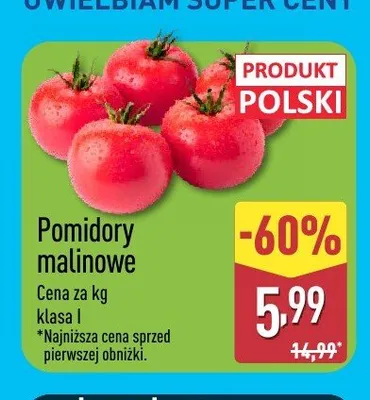 Pomidory malinowe promocja w Aldi
