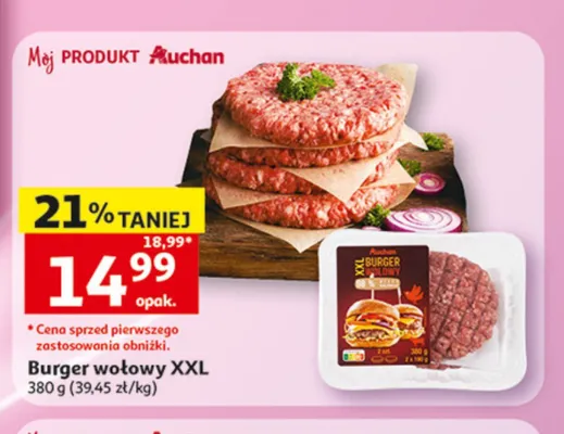 Burger wołowy XXL Auchan promocja w Auchan