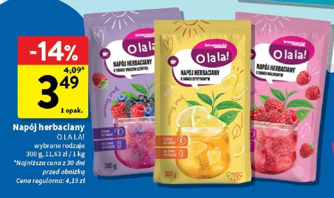 Napój herbaciany o smaku cytrynowym O la la! promocja w Intermarche