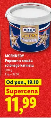 Popcorn o smaku solonego karmelu McEnnedy promocja w Lidl
