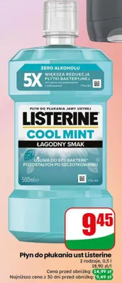 Płyn do płukania jamy ustnej Listerine Cool Mint promocja w Dino