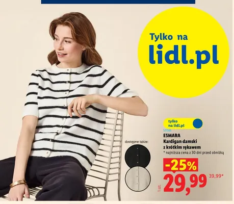 Kardigan damski z krótkim rękawem Esmara promocja w Lidl
