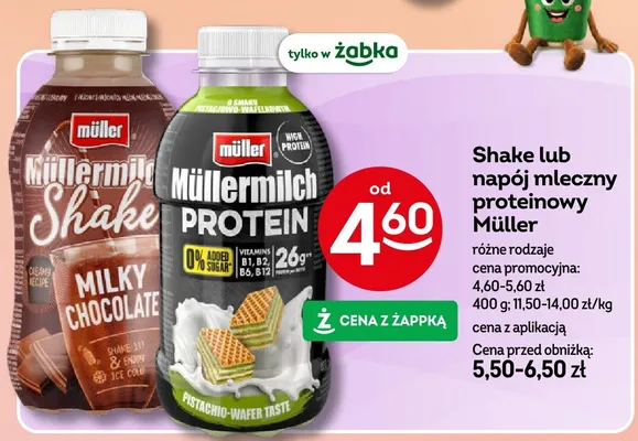 Shake Müllermilch milky chocolate Müller promocja w Żabka