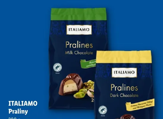 Praliny z mlecznej czekolady z nadzieniem pistacjowym Italiamo promocja w Lidl