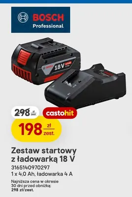 Zestaw startowy z ładowarką Bosch promocja w Castorama