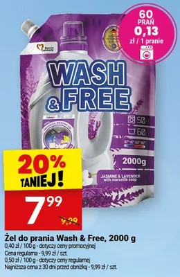 Żel do prania Wash & Free promocja w Twój Market