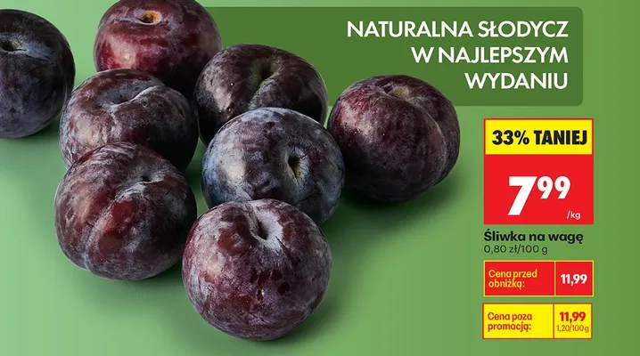 Śliwka na wagę promocja w Biedronka