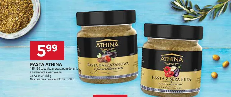 Pasta z serem feta z warzywami ATHINA promocja w Stokrotka