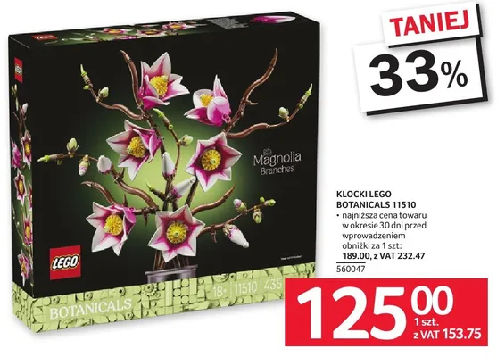 Klocki Lego Botanicals 11510 Magnolia promocja w Selgros