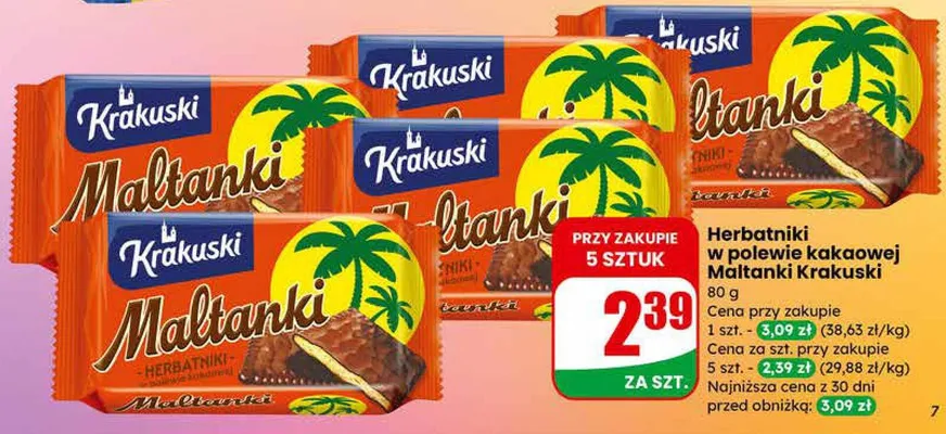 Herbatniki w polewie kakaowej Maltanki promocja w Dino