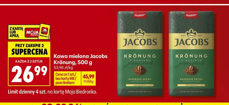 Kawa mielona Jacobs Krönung promocja w Biedronka