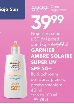 Garnier ambre solaire super uv SPF 50+ promocja w Super-Pharm
